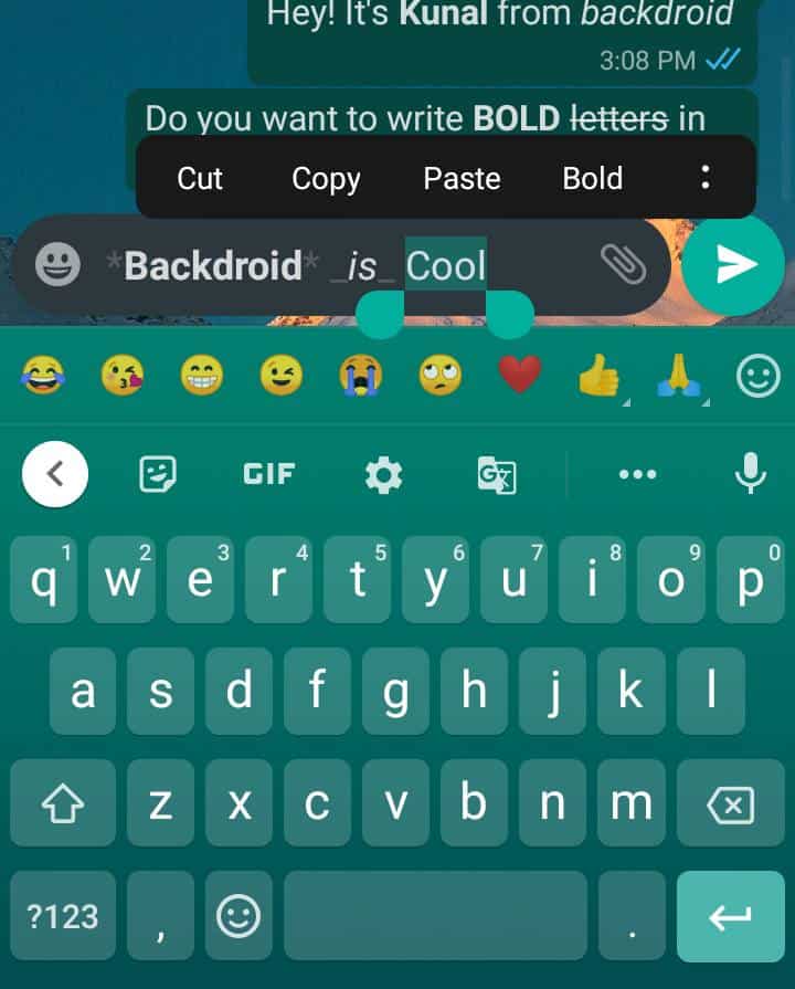 How to bold in whatsapp