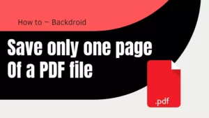 save only one page of a pdf