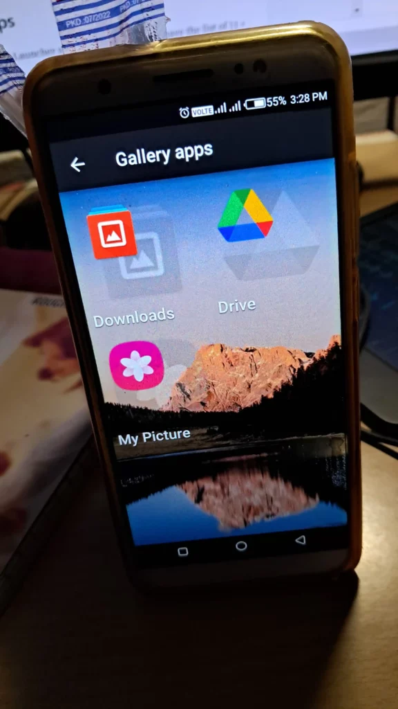 selecting an app icon from gallery or from google drive