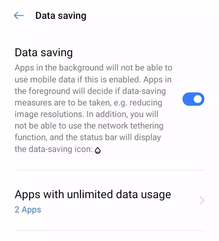 data saving on android