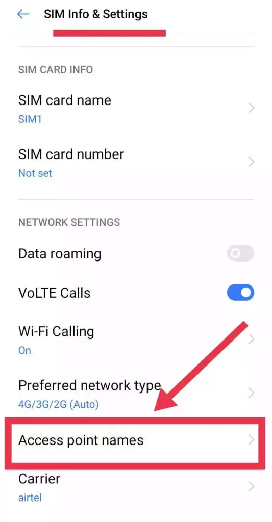 access point name settings