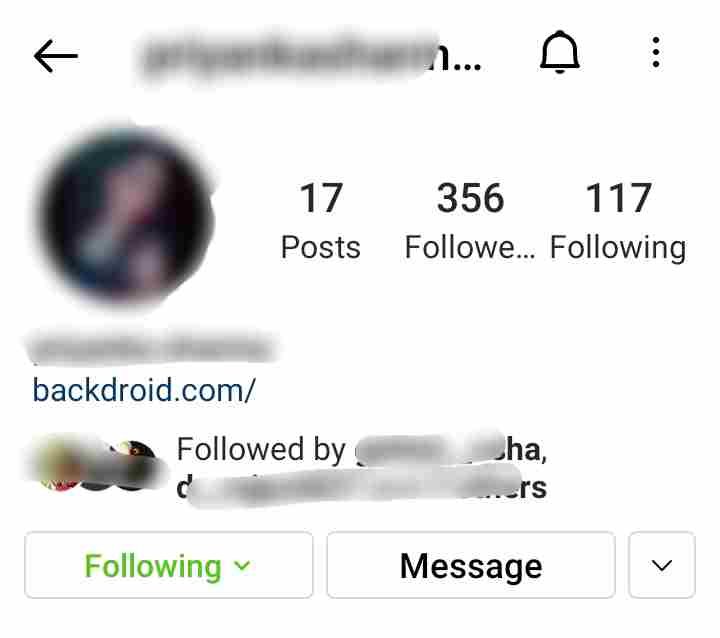 Green Following Button On Instagram