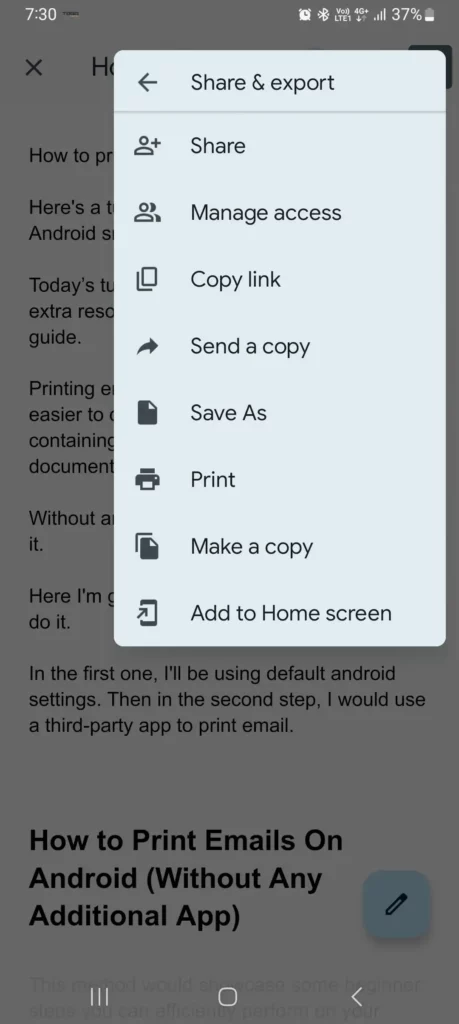 printing email attachments