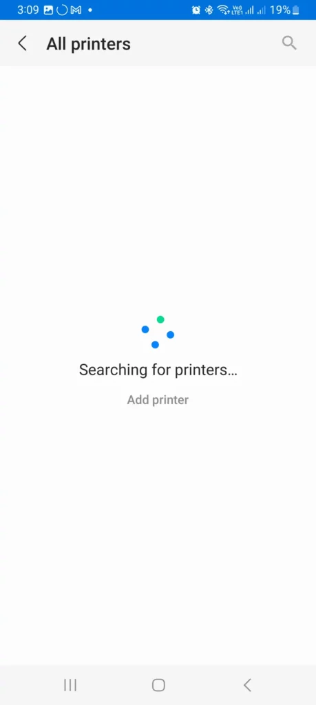 searching for printer