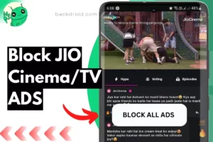 screenshot of blocked ads on jio cinema and jio tv with overlay text