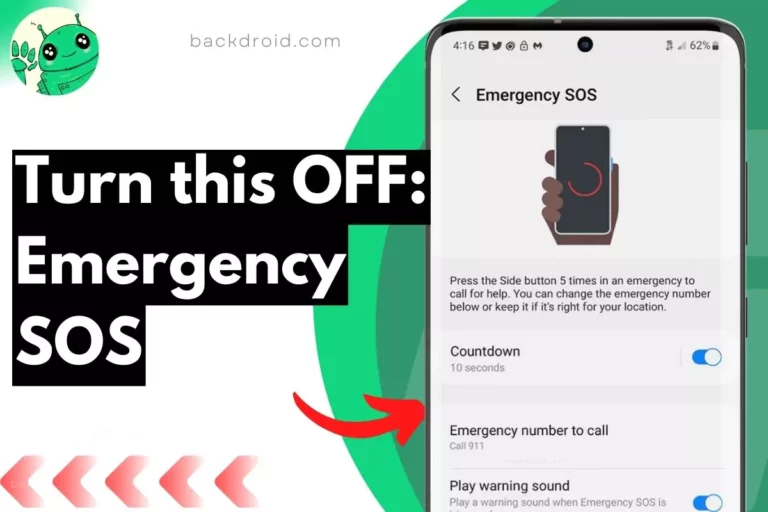 screenshot of turning off emergency sos with overlay text